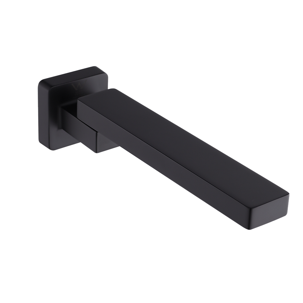 Della Francesca Bath In Wall Swivel Spout Matte Black Shower Taps & Thermostats