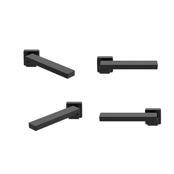 Della Francesca Bath In Wall Swivel Spout Matte Black Shower Taps & Thermostats