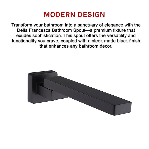 Della Francesca Bath In Wall Swivel Spout Matte Black Shower Taps & Thermostats
