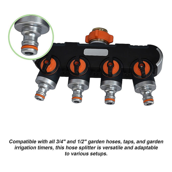 Randy & Travis Machinery 4 Way Water Distributor Garden Irrigation Connectors Valves & Accessories