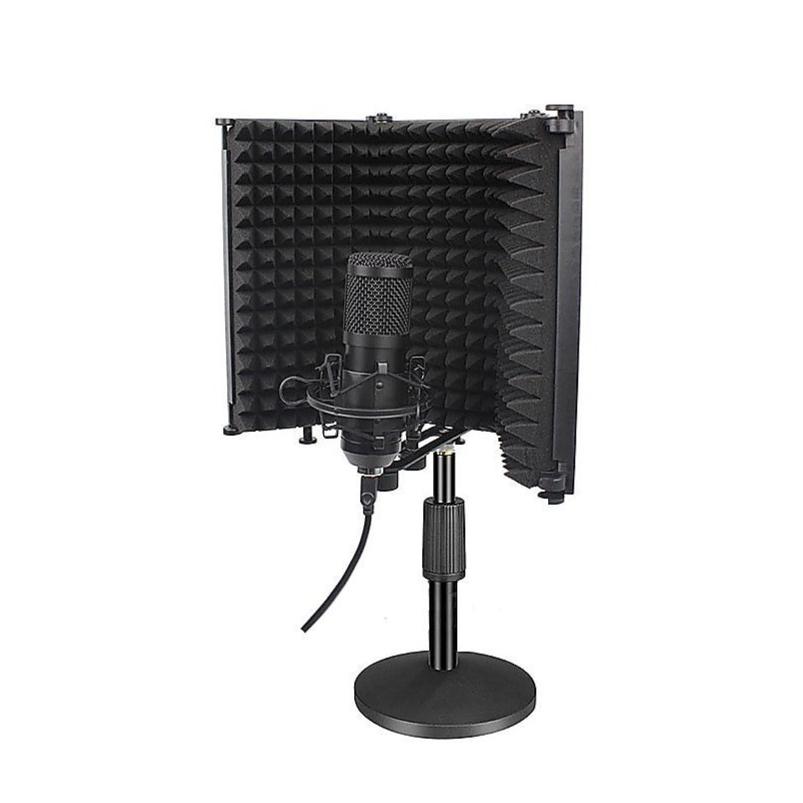 Randy & Travis Machinery 3 Panels Microphone Isolation Shield Sound Absorbing Foam Reflector Acoustic Treatments