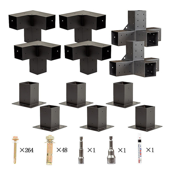 Randy & Travis Machinery Roof Pergola Gazebo Shed Matte Black Steel Brackets And Screen Diy Kits Gazebos & Pergolas