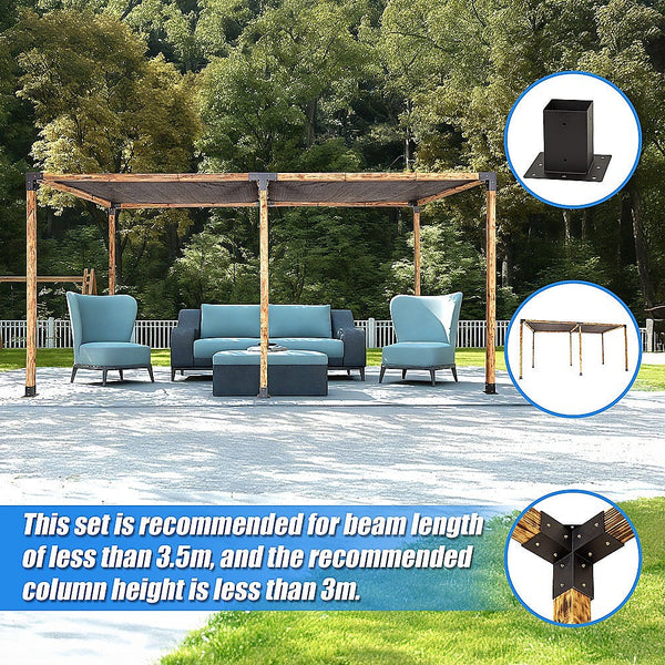 Randy & Travis Machinery Roof Pergola Gazebo Shed Matte Black Steel Brackets And Screen Diy Kits Gazebos & Pergolas