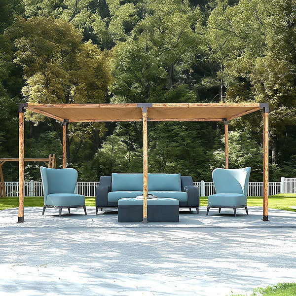 Randy & Travis Machinery Roof Pergola Gazebo Shed Matte Black Steel Brackets And Coffee Screen Diy Kits Gazebos & Pergolas