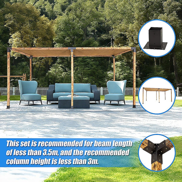 Randy & Travis Machinery Roof Pergola Gazebo Shed Matte Black Steel Brackets And Coffee Screen Diy Kits Gazebos & Pergolas