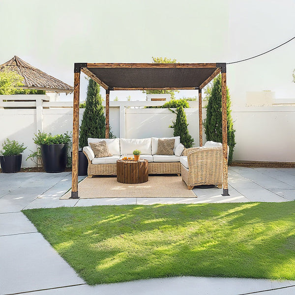 Randy & Travis Machinery Roof Pergola Gazebo Shed Matte Black Steel Brackets And Screen Diy Kits Gazebos & Pergolas