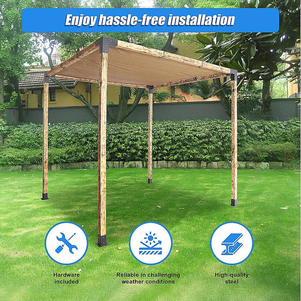 Randy & Travis Machinery Roof Pergola Gazebo Shed Matte Black Steel Brackets And Coffee Screen Diy Kits Gazebos & Pergolas