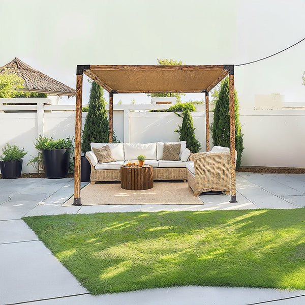 Randy & Travis Machinery Roof Pergola Gazebo Shed Matte Black Steel Brackets And Coffee Screen Diy Kits Gazebos & Pergolas