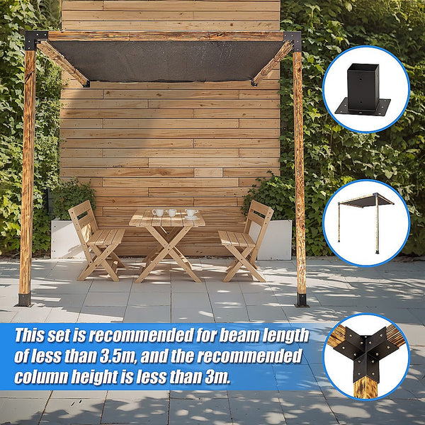 Randy & Travis Machinery Roof Pergola Gazebo Shed Matte Black Steel Brackets And Screen Diy Kits Gazebos & Pergolas