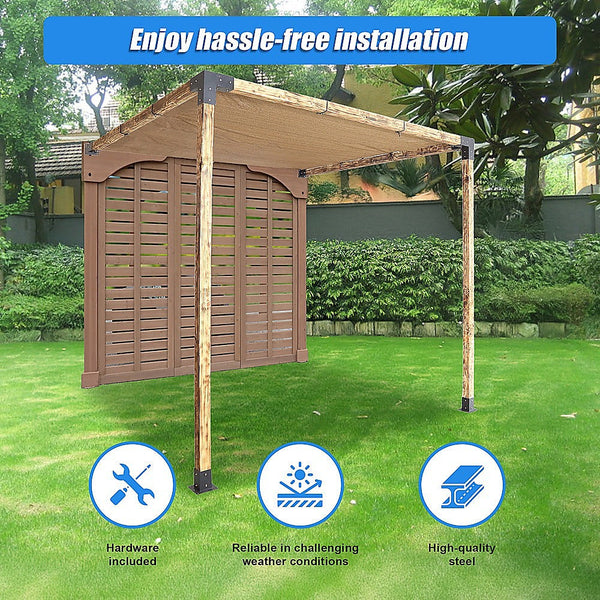 Randy & Travis Machinery Roof Pergola Gazebo Shed Matte Black Steel Brackets And Coffee Screen Diy Kits Gazebos & Pergolas