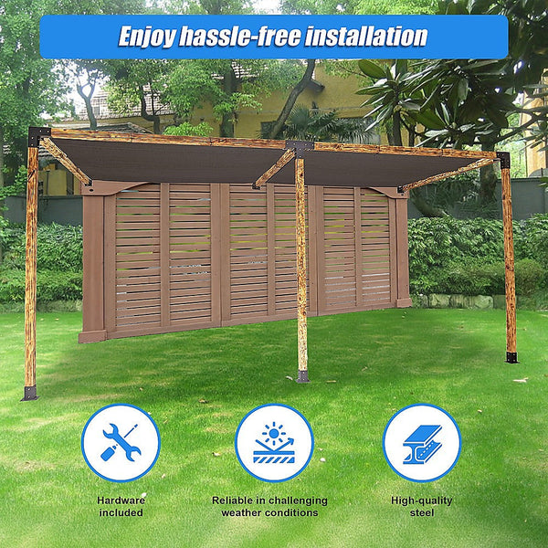 Randy & Travis Machinery Roof Pergola Gazebo Shed Matte Black Steel Brackets And Screens Diy Kits Gazebos & Pergolas