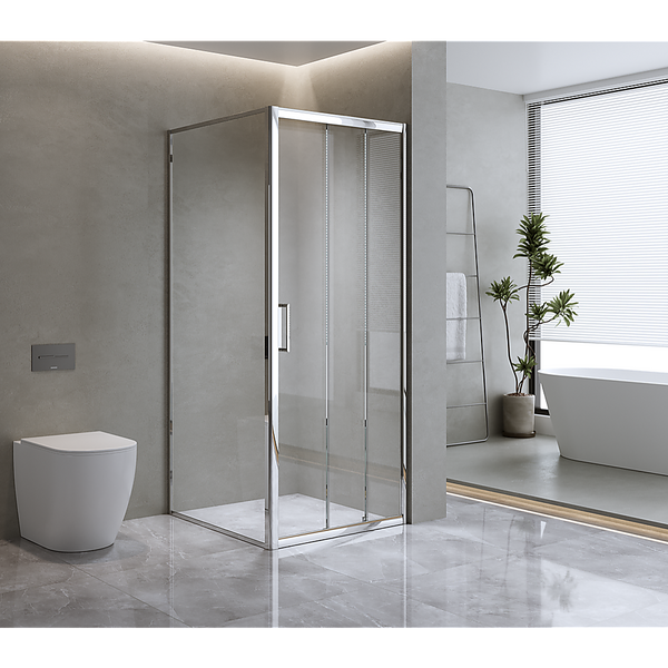 40Mm Contemporary Corner Sliding Chrome Shower Screen 86X80cm Shower Doors