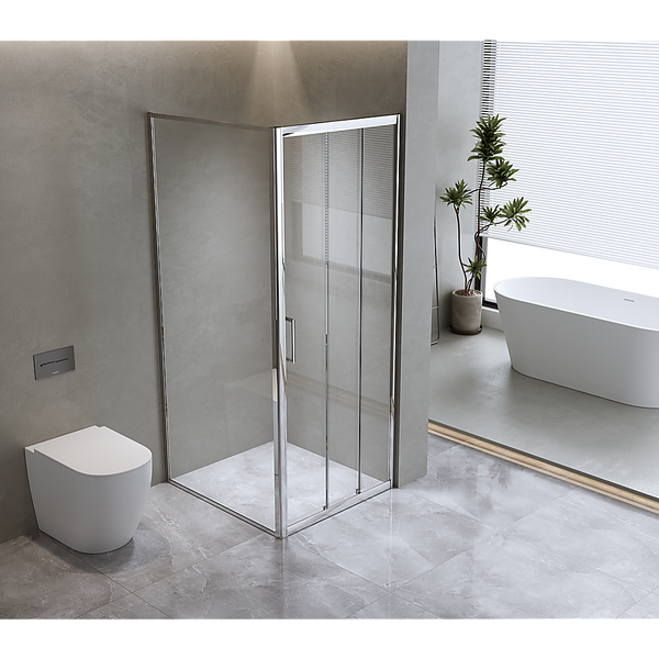 40Mm Contemporary Corner Sliding Chrome Shower Screen 86X80cm Shower Doors