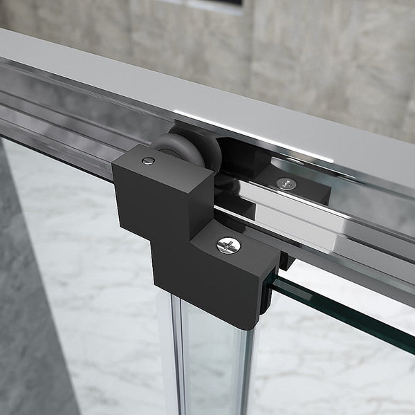 Della Francesca 40Mm Contemporary Corner Sliding Chrome Shower Screen 120X80cm Shower Doors