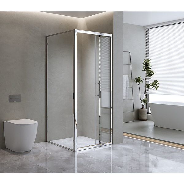 40Mm Contemporary Corner Sliding Chrome Shower Screen 86X92cm Shower Doors