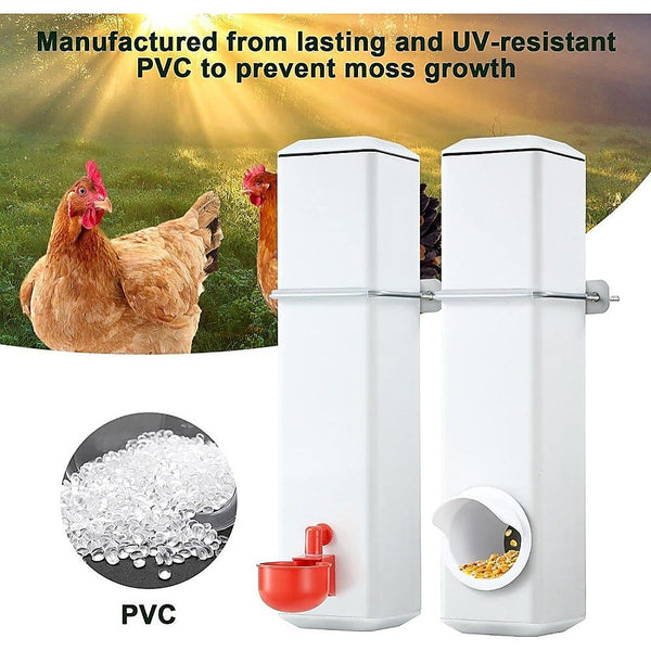 Randy & Travis Machinery Chicken Bird Feeder Water Dispenser Automatic Waterer Poultry Food Drinker 4L Feeders