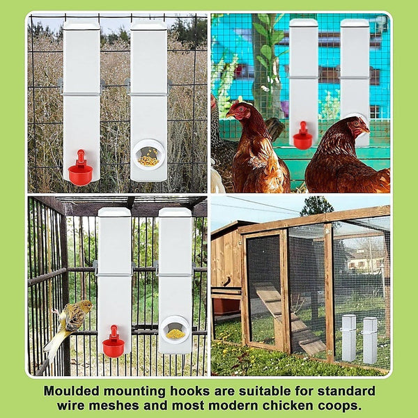 Randy & Travis Machinery Chicken Bird Feeder Water Dispenser Automatic Waterer Poultry Food Drinker 4L Feeders