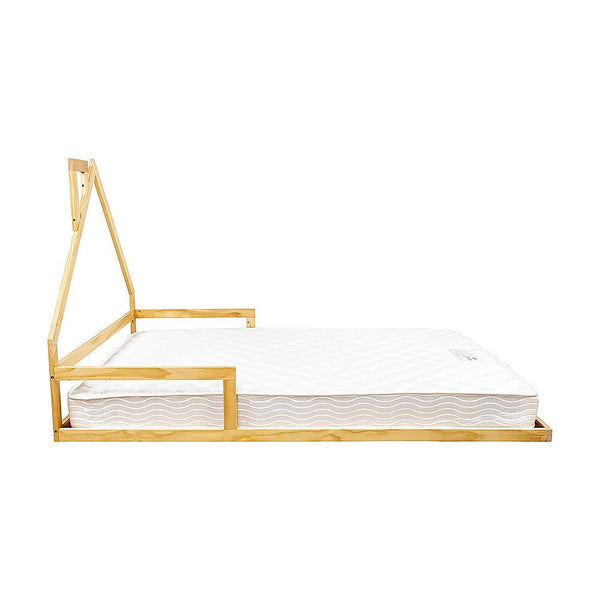 Pine Wood Floor Bed House Frame For Kids And Toddlers Single Bed Frames
