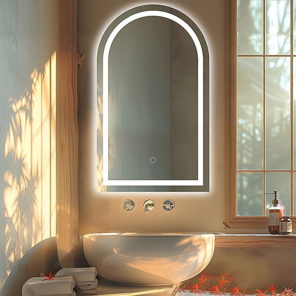 Della Francesca Arched Led Wall Mirror Bathroom Makeup Anti Fog 600Mm X 1000Mm Mirrors