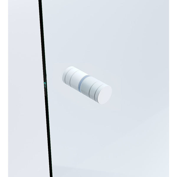 Della Francesca 110Cm Wall To Frameless Shower Screen With White Channel And Ss Hinges Round Knob Handle Shower Enclosures