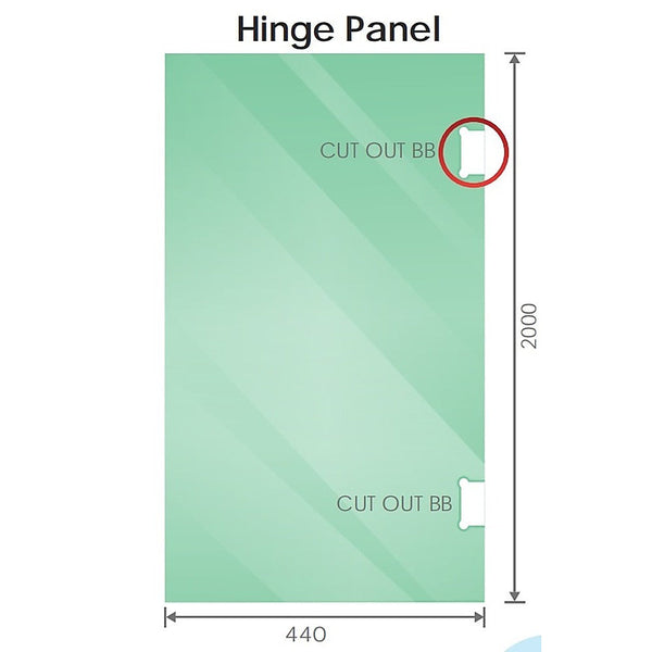 Della Francesca 110Cm Wall To Frameless Shower Screen With White Channel And Ss Hinges Round Knob Handle Shower Enclosures