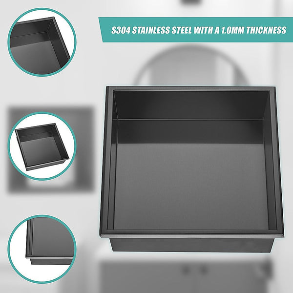 336 X 101Mm Shower Niche Single Shelf Organizer No Tile Needed In Black Shower Shelves & Organisers