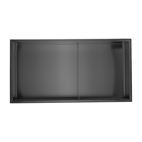 641 X 336 101Mm Shower Niche Double Shelf Organizer No Tile Needed In Black Shower Shelves & Organisers