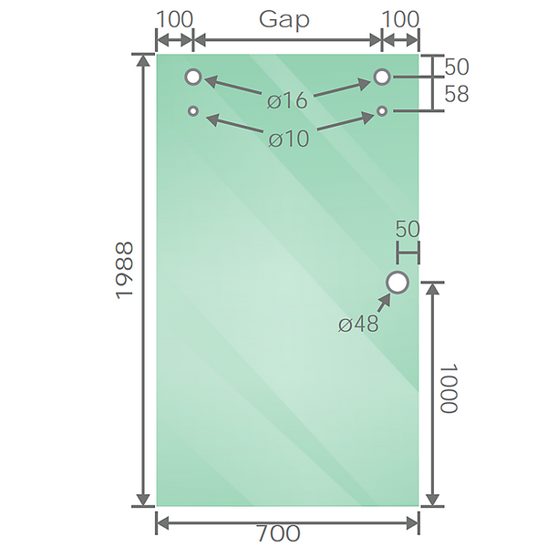 130X90cm Frameless Glass Sliding Corner Shower With Black Rail And Hardware Shower Doors