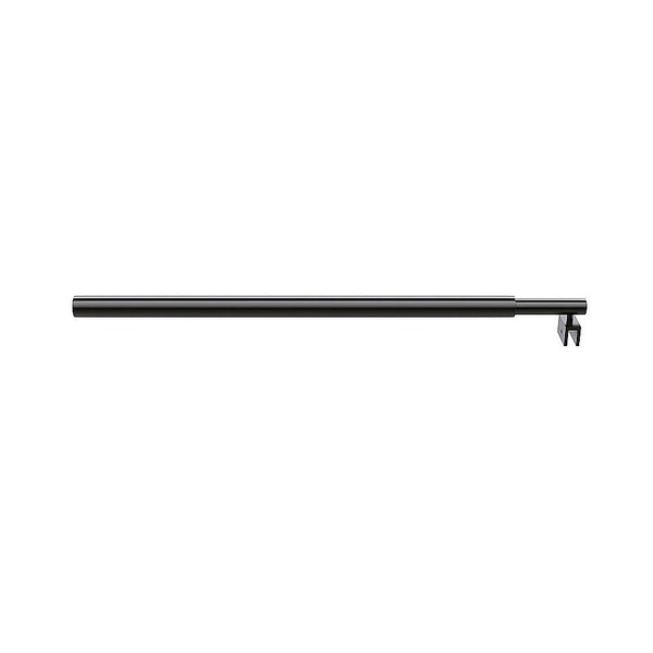 70Cm Reeded Single Shower Glass Screen With Black F Brackets & Round Pole Shower Doors