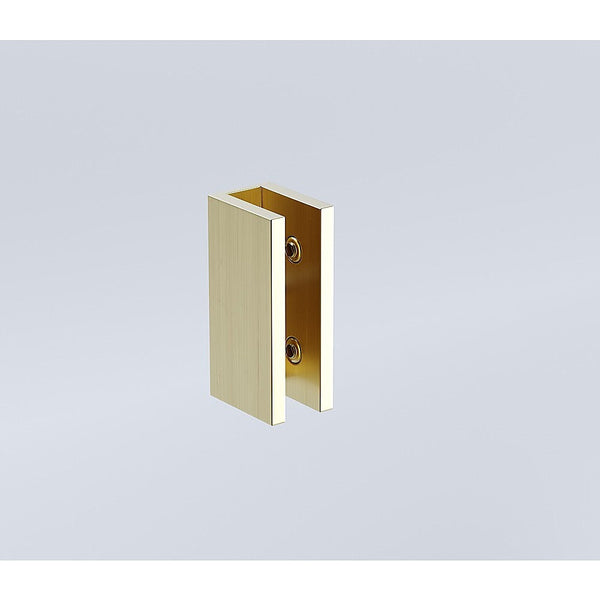 80Cm Reeded Single Shower Glass Screen With Gold Wall & Floor U Brackets Shower Doors