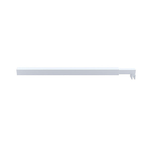 80Cm Reeded Single Shower Glass Screen With White F Brackets & Square Pole Shower Doors