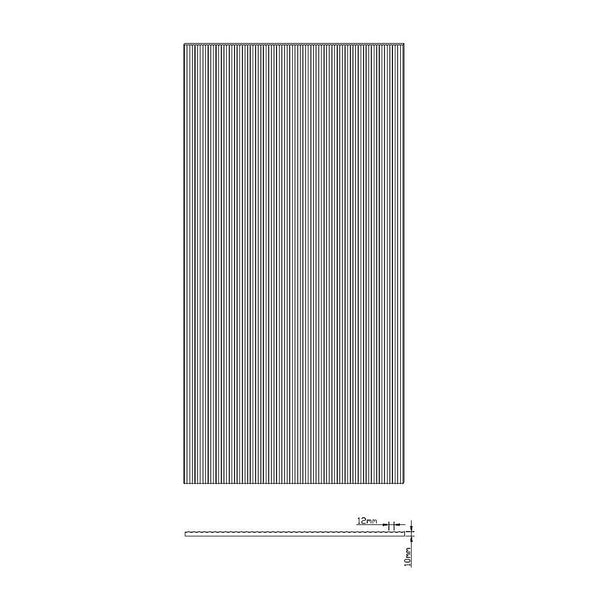 80Cm Reeded Single Shower Glass Screen With Nickel U Brackets & Round Pole Shower Doors