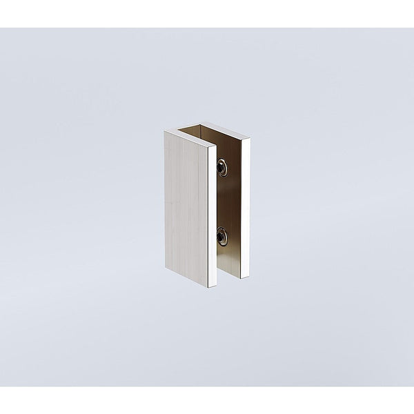 80Cm Reeded Single Shower Glass Screen With Nickel U Brackets & Round Pole Shower Doors