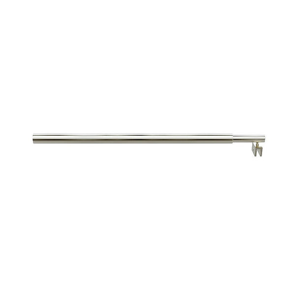 80Cm Reeded Single Shower Glass Screen With Nickel U Brackets & Round Pole Shower Doors