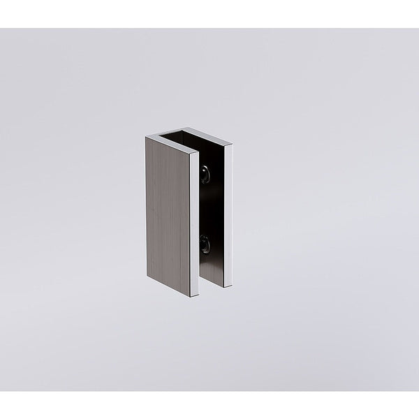 80Cm Reeded Single Shower Glass Screen With Gunmetal U Brackets & Square Pole Shower Doors
