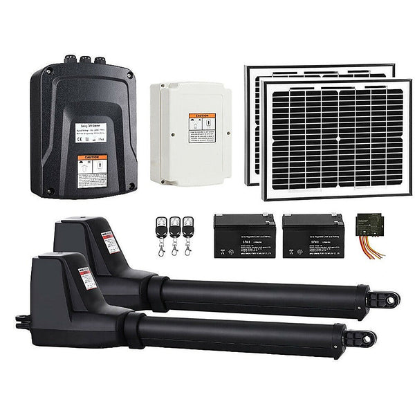 800Kg Double Swing Auto Motor Remote Gate Opener With 20W Solar Backup Gate Openers