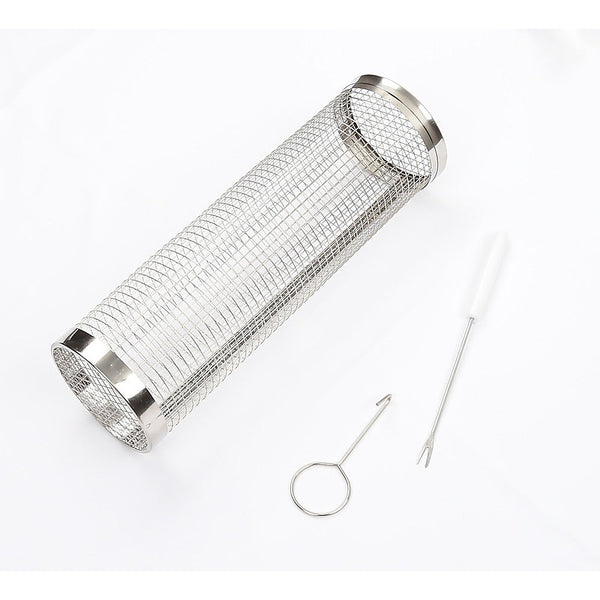 2Pc Bbq Basket Round Campfire Grid Cookware Barbecues Grills & Smokers