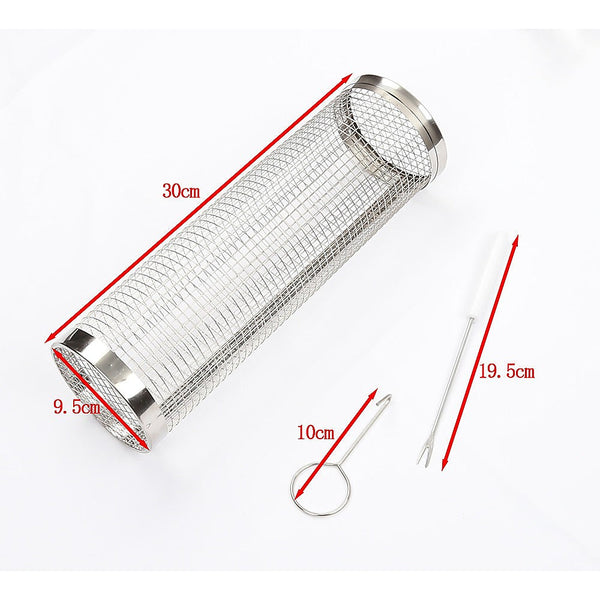 2Pc Bbq Basket Round Campfire Grid Cookware Barbecues Grills & Smokers