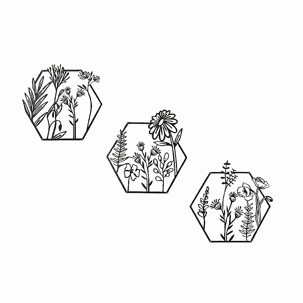 3Pc Metal Art Wall Decor Wall Art