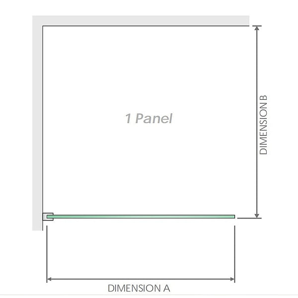Della Francesca 1 Sets Of 80X200cm Single Shower Glass Screen With Chrome U Brackets & Round Pole Shower Enclosures