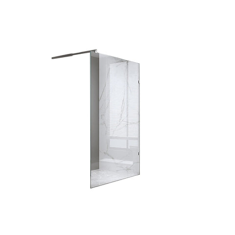Della Francesca 80X200cm Single Shower Glass Screen With Black Brackets & Square Pole Shower Enclosures