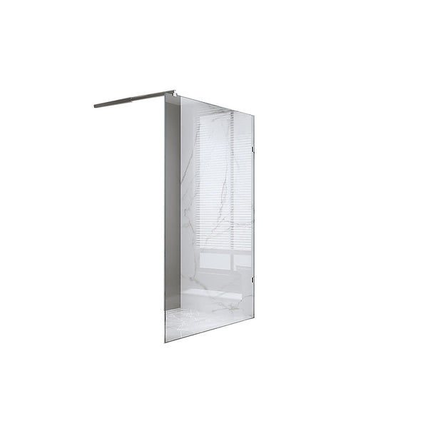 Della Francesca 80X210cm Single Shower Glass Screen With Black U Brackets & Square Pole Shower Enclosures