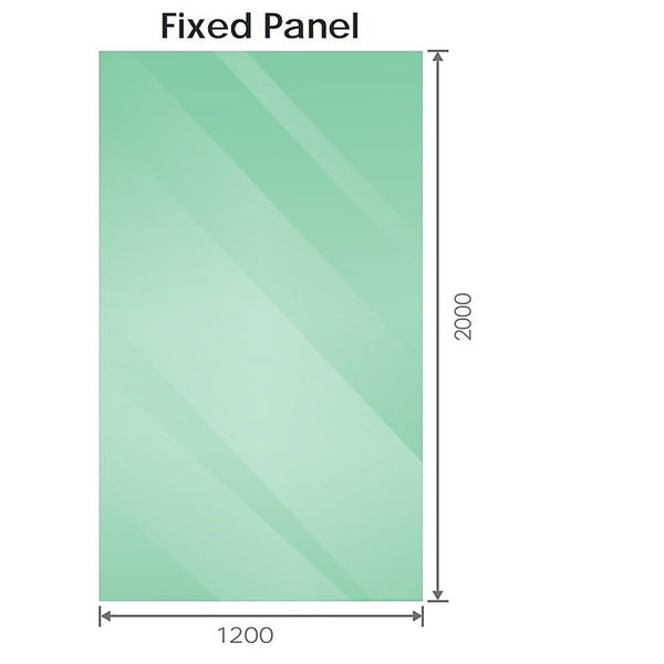 Della Francesca 100X200cm Single Shower Glass Screen With Chrome U Brackets & Round Pole Shower Enclosures