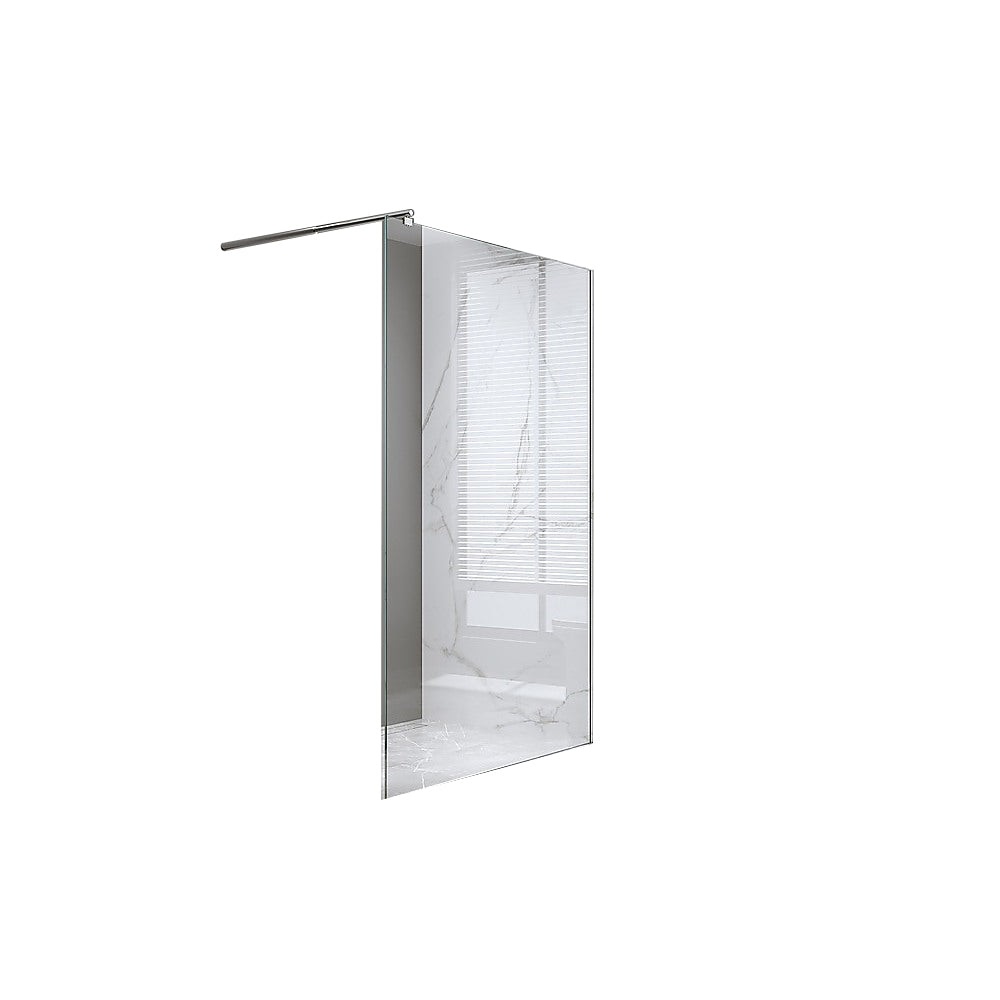 Della Francesca 70X200cm Single Shower Glass Screen With Chrome Wall Channel & Round Pole Shower Enclosures