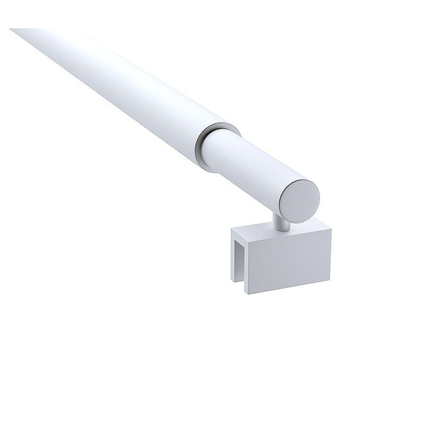 Della Francesca 100X200cm Single Shower Glass Screen With White Wall Channel & Round Pole Shower Enclosures