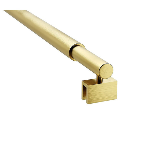 Della Francesca 100X210cm Single Shower Glass Screen With Gold Wall Channel & Round Pole Shower Enclosures