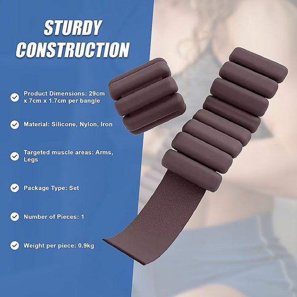 Randy & Travis Machinery Wrist Bangles Body Weight 2Lbs Fitness Gym Workout Wrist & Ankle Weights