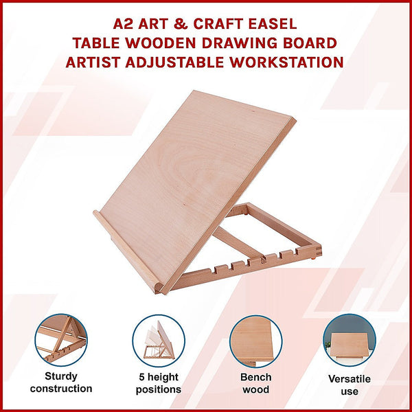 Randy & Travis Machinery A2 Art Craft Easel Table Wooden Drawing Board Artist Adjustable Workstation Drawing Boards & Tables