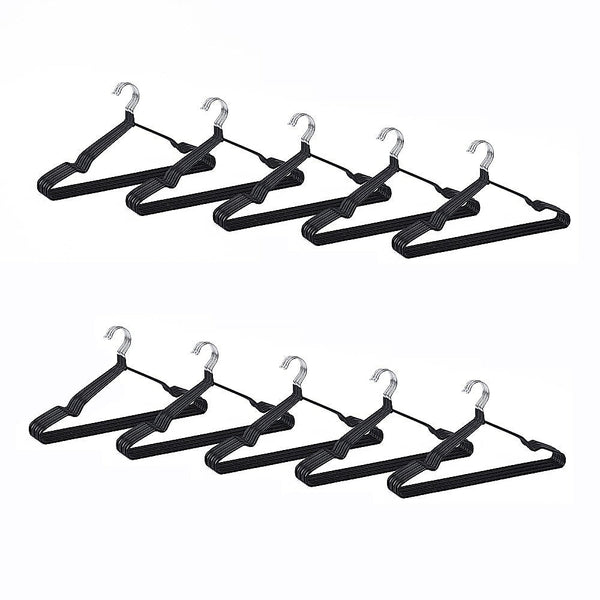 Randy & Travis Machinery 100X Metal Non Anti Slip Rubber Coated Wire Suit Clothes Hangers