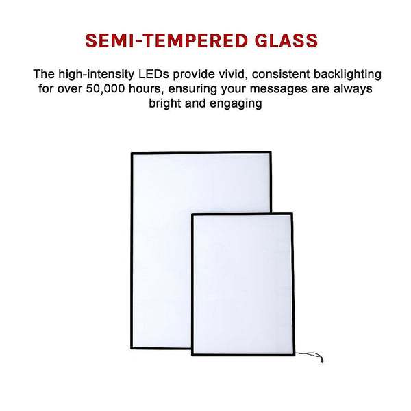 Randy & Travis Machinery A2 Led Slim Advertising Lightbox Sign Wall Mounted Poster Board Menu Frame Restaurant Signs